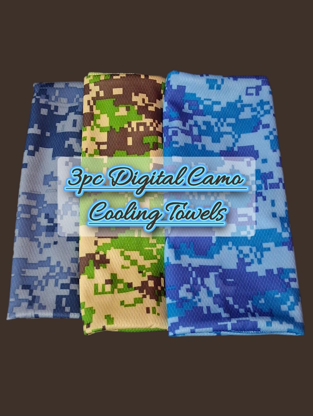 3pc Digital Camo Cooling Towel Set